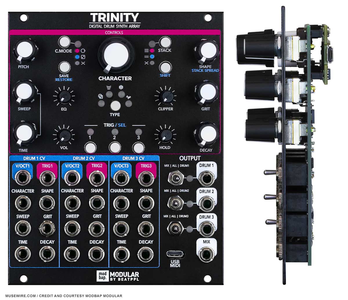 Trinity eurorack drum module from MODBAP MODULAR