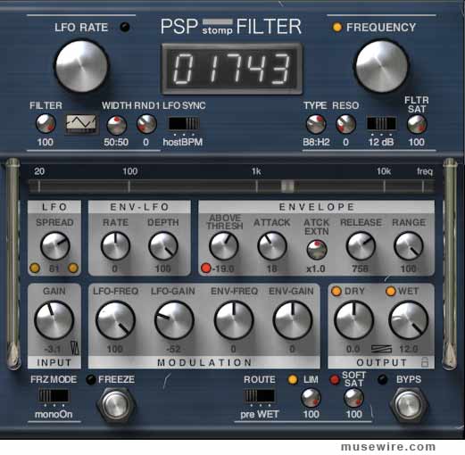 PSP stompFilter plugin