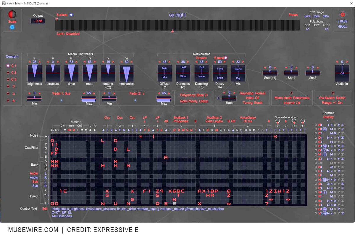 Haken Audio editor for OSMOSE firmware 2.0