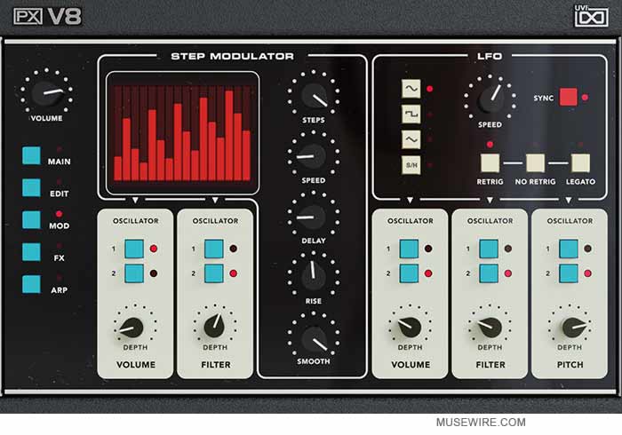 UVI PX V8 Mod Screen