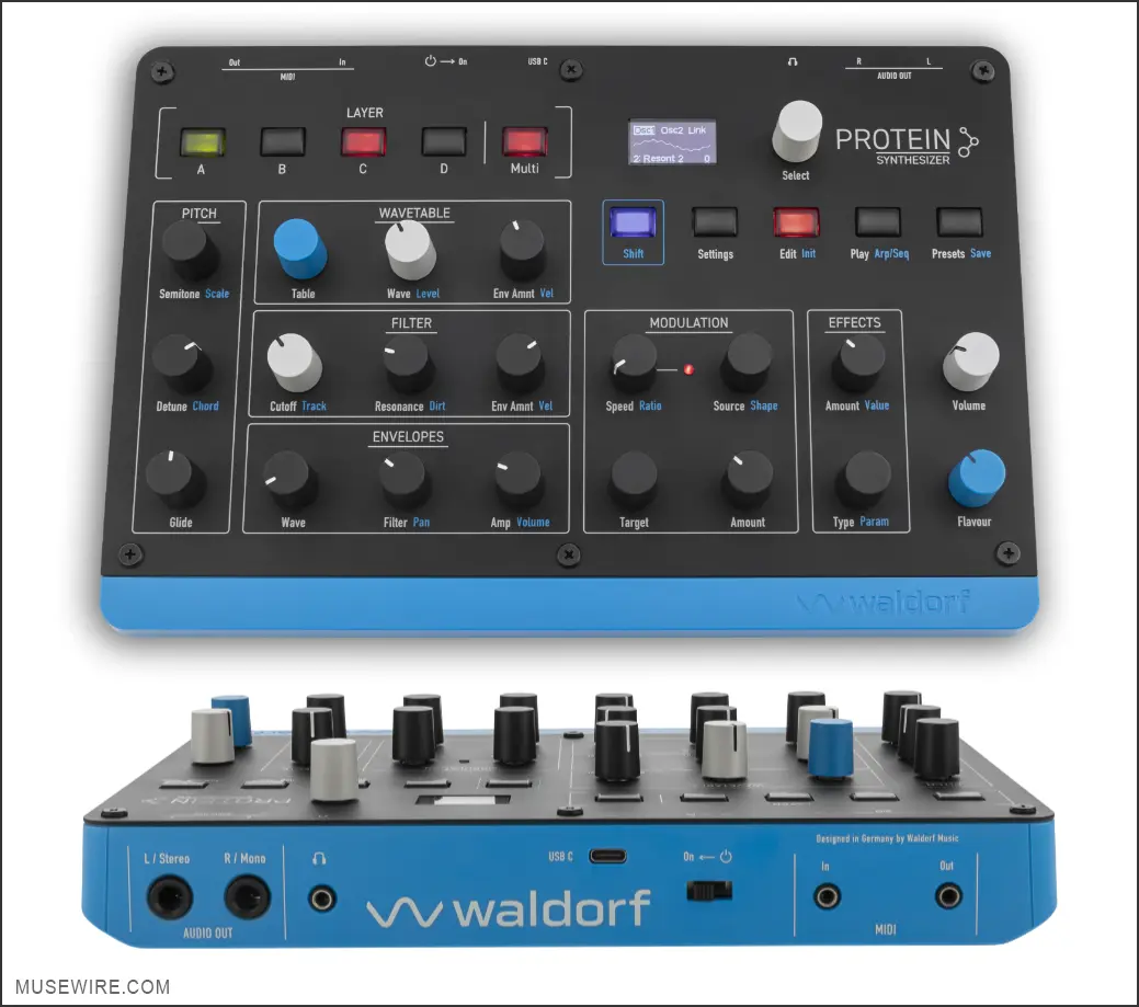 Waldorf PROTEIN desktop wavetable synthesizer module