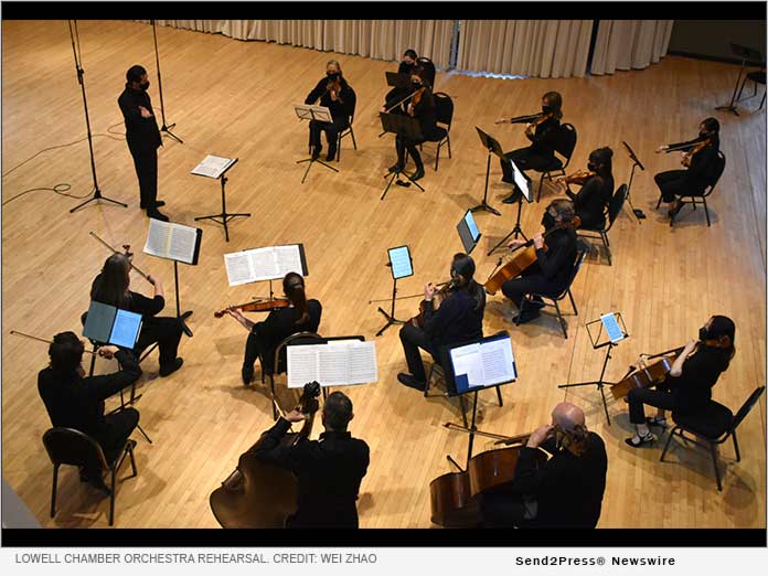 The Lowell Chamber Orchestra during dress rehearsal. Photo credit: Wei Zhao. The Lowell Chamber Orchestra during dress rehearsal. Photo credit: Wei Zhao.